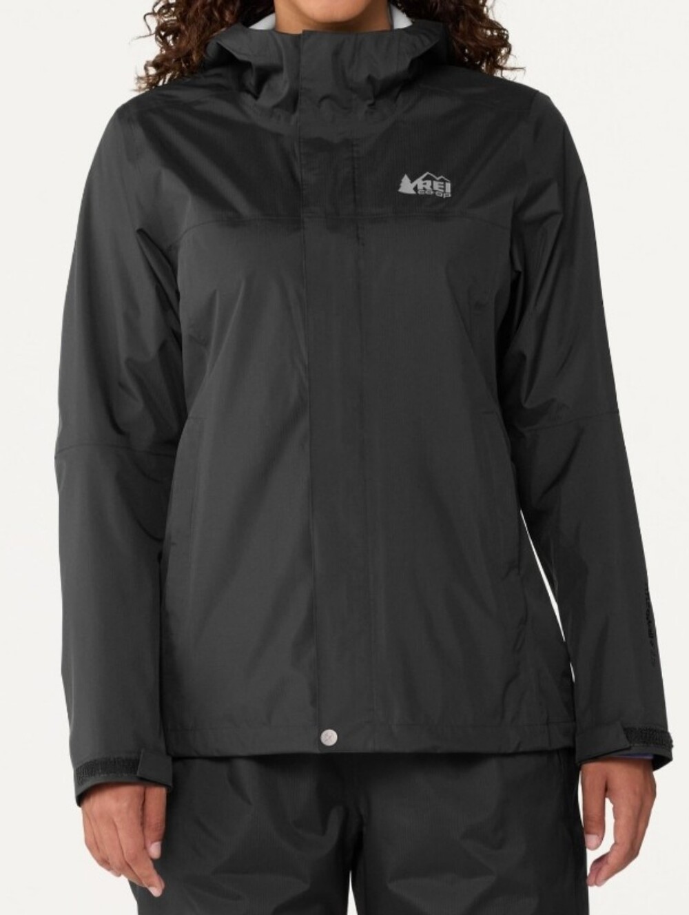 REI Women's Black Hooded Waterproof Shell Jacket